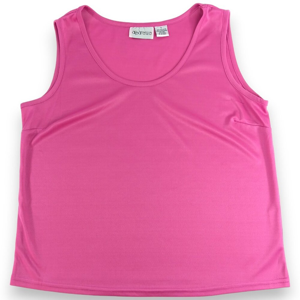 Apparenza- Women's 2 piece Top-SMALL-Tank & Blouse- Light-Floral-Pink-Cream - Picture 4 of 13